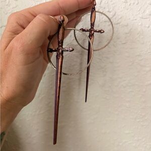 Sword Hoop Earrings